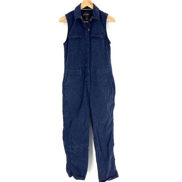 BP Wildfang Jumpsuit Size XS Women Navy Sleeveless Button Essential Straight Leg - Picture 1 of 8